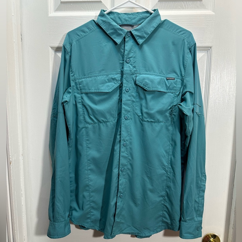 Columbia Teal Long-Sleeve Lightweight Shirt Jacket